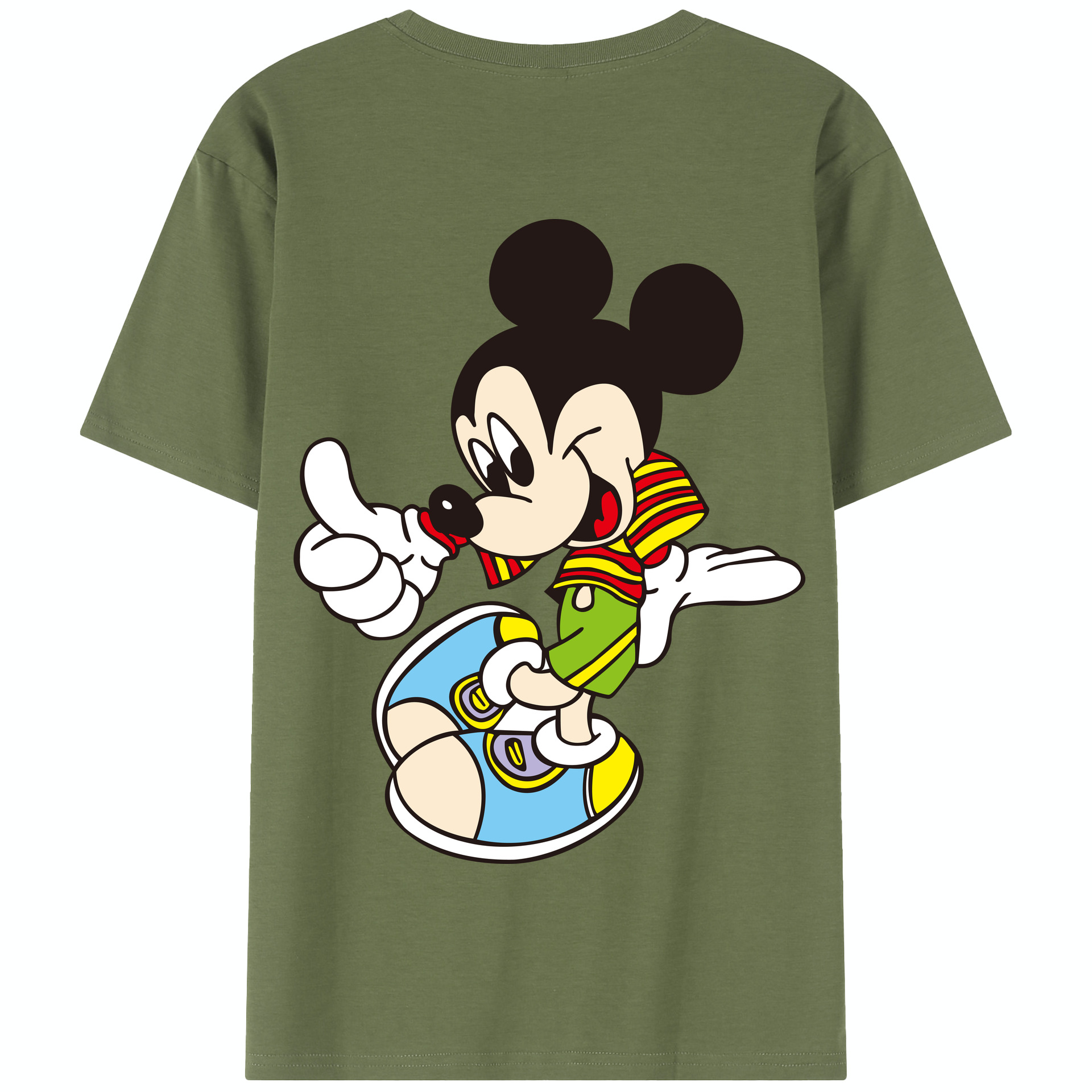 （画像用） ミッキーマウス Mickey Mouse 綿100％半袖Tシャツ（背面プリント）